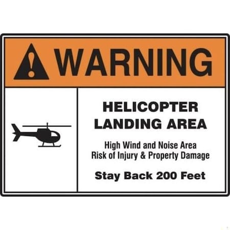 Accuform ANSI WARNING Safety Sign HELICOPTER MVTR301XL MVTR301XL